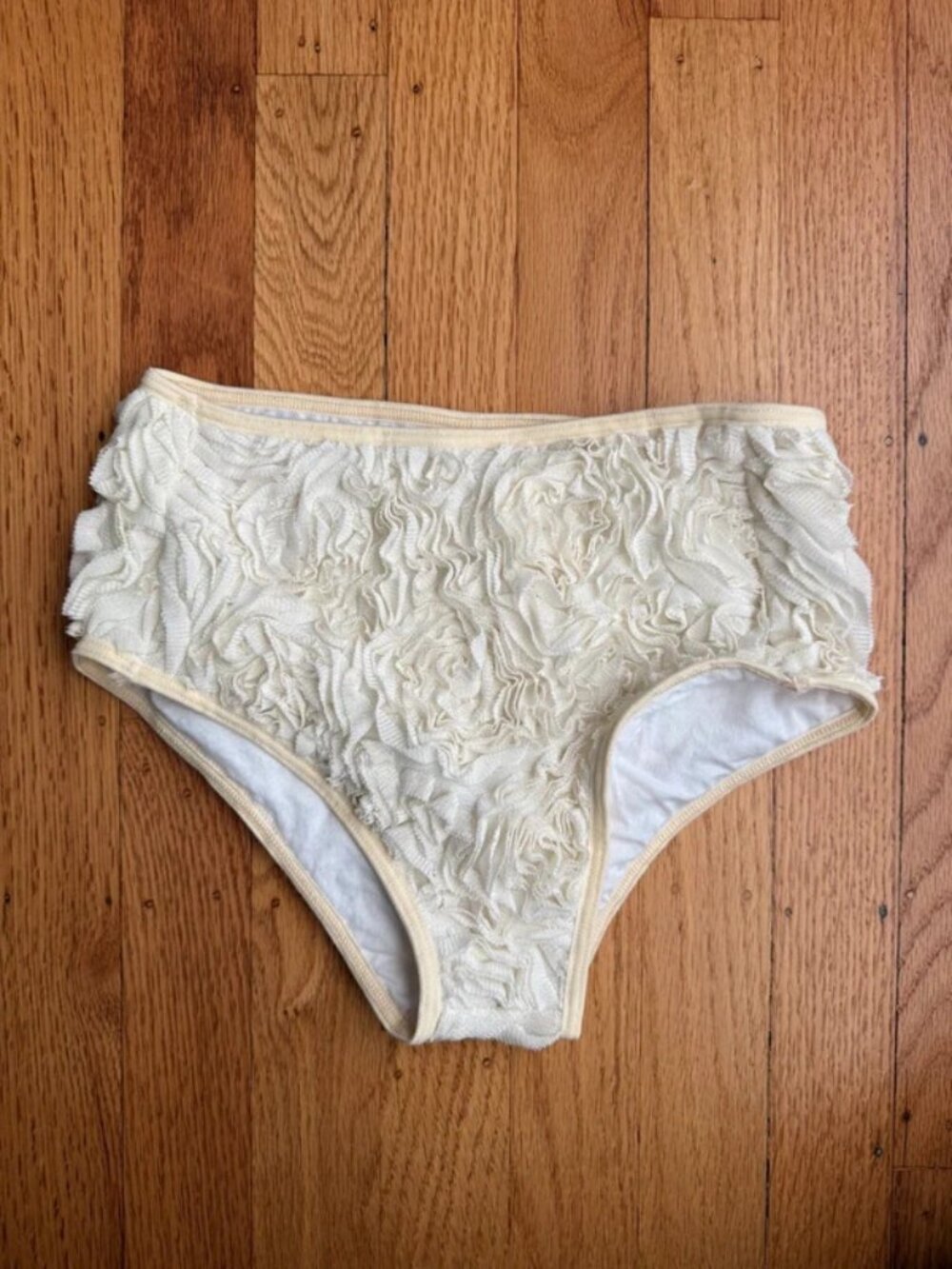 New Vintage American Apparel 3D Mesh Floral Rosette High Rise Panty XS/S